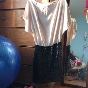 Jennifer Lopez black and white cocktail dress